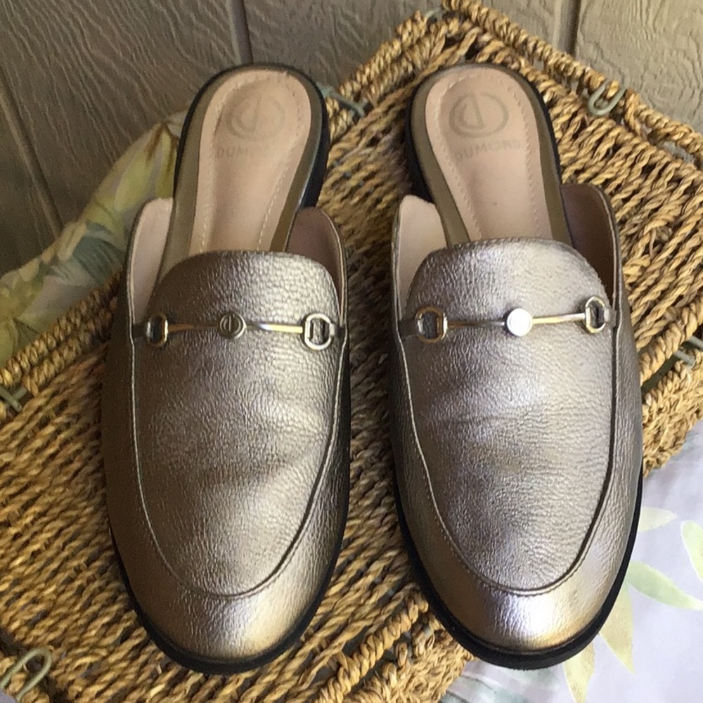 Dumond Brazil Soft Gold Mules Sz 37